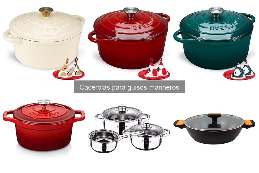 Comparativa de cacerolas para guisos marineros: Mejores marcas