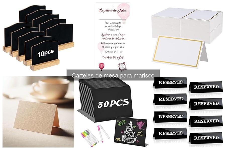 Comparativa de materiales para carteles de mesa de marisco