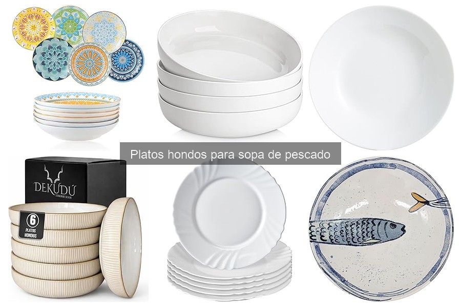 ¿Cuánto espacio debe tener un plato hondo para sopa de pescado?
