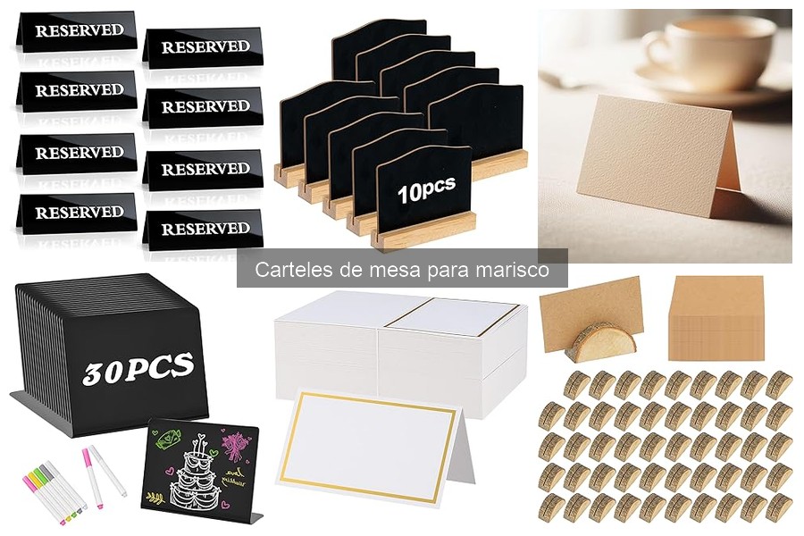 Dónde comprar carteles de mesa para marisco: guías y precios