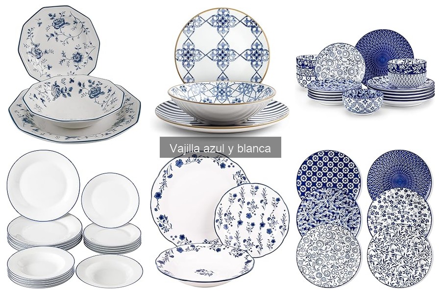 ¿Dónde comprar vajilla azul y blanca en línea?