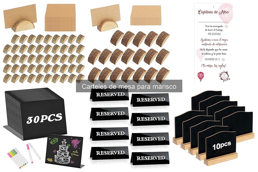 Ideas creativas para carteles de mesa de marisco