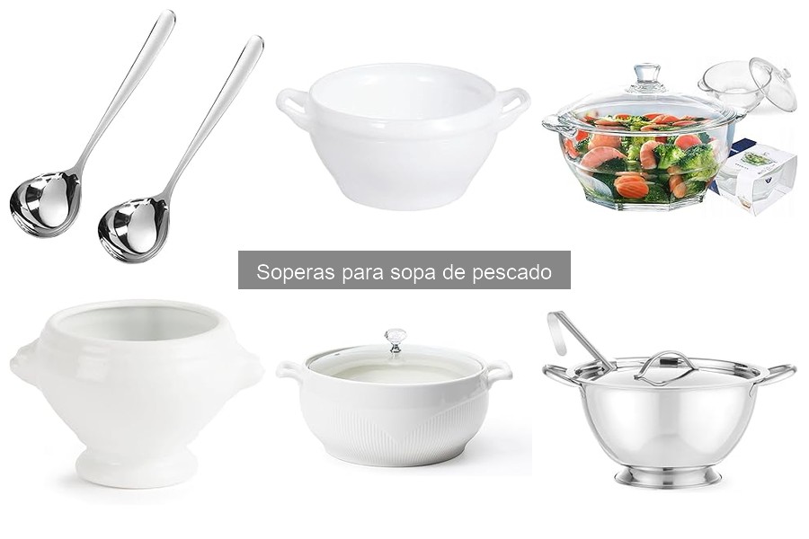 ¿Qué considerar al usar soperas para sopa de pescado en horno?