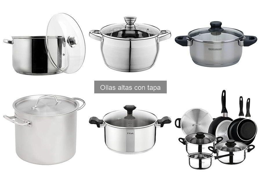 Tipos de ollas altas con tapa: modelos y materiales destacados